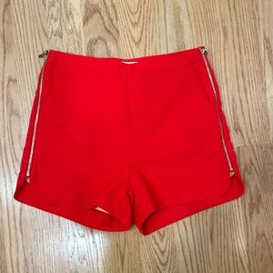 Lucy Paris Vibrant Red High Waist Shorts